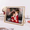 image:imageGolden State Art 2 Pack 5x7 Inch Metal Picture Frames Floating Display for 4x6 3x5 Photos with Real Glass and PullOut Easel Stand for Tabletop Display Vertical  Rose GoldLight Gold