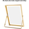 image:imageGolden State Art 2 Pack 5x7 Inch Metal Picture Frames Floating Display for 4x6 3x5 Photos with Real Glass and PullOut Easel Stand for Tabletop Display Vertical  Rose GoldLight Gold