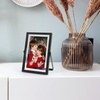 image:imageGolden State Art 2 Pack 5x7 Inch Metal Picture Frames Floating Display for 4x6 3x5 Photos with Real Glass and PullOut Easel Stand for Tabletop Display Vertical  Rose GoldMatte Black