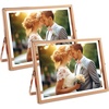 image:imageGolden State Art 2 Pack 5x7 Inch Metal Picture Frames Floating Display for 4x6 3x5 Photos with Real Glass and PullOut Easel Stand for Tabletop Display Vertical  Rose GoldRose Gold