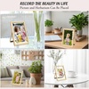 image:imageGolden State Art 2 Pack 5x7 Inch Metal Picture Frames Floating Display for 4x6 3x5 Photos with Real Glass and PullOut Easel Stand for Tabletop Display Vertical  Rose GoldLight Gold