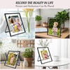 image:imageGolden State Art 2 Pack 5x7 Inch Metal Picture Frames Floating Display for 4x6 3x5 Photos with Real Glass and PullOut Easel Stand for Tabletop Display Vertical  Rose GoldMatte Black