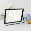 image:imageGolden State Art 2 Pack 5x7 Inch Metal Picture Frames Floating Display for 4x6 3x5 Photos with Real Glass and PullOut Easel Stand for Tabletop Display Vertical  Rose GoldMatte Black