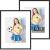 image:imageGolden State Art 2Pack 8x10 Aluminum Picture Frames with 5x7 Mat  Pink Metal Photo Frames ShatterResistant Plexiglass Wall Mountable for Home amp Office Decor Horizontal or Vertical DisplayBlack