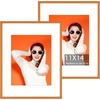 image:imageGolden State Art 2Pack 8x10 Aluminum Picture Frames with 5x7 Mat  Pink Metal Photo Frames ShatterResistant Plexiglass Wall Mountable for Home amp Office Decor Horizontal or Vertical DisplayOrange