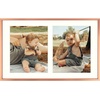 image:imageGolden State Art 4x6 Aluminum Collage Frame Displays 6x4 Pictures With 2 Openings Mat or One 8x10 Photo Real Glass PortraitLandscape WallTabletop Display Gold 1 PackRose Gold