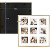 image:imageGolden State Art 4x6 Aluminum Collage Frame Displays 6x4 Pictures With 2 Openings Mat or One 8x10 Photo Real Glass PortraitLandscape WallTabletop Display Gold 1 PackGold