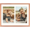 image:imageGolden State Art 4x6 Aluminum Collage Frame Displays 6x4 Pictures With 2 Openings Mat or One 8x10 Photo Real Glass PortraitLandscape WallTabletop Display Gold 1 PackRose Gold