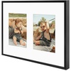 image:imageGolden State Art 4x6 Aluminum Collage Frame Displays 6x4 Pictures With 2 Openings Mat or One 8x10 Photo Real Glass PortraitLandscape WallTabletop Display Gold 1 PackBlack