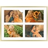 image:imageGolden State Art 4x6 Aluminum Collage Frame Displays 6x4 Pictures With 2 Openings Mat or One 8x10 Photo Real Glass PortraitLandscape WallTabletop Display Gold 1 PackGold
