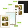image:imageGolden State Art 4x6 Aluminum Collage Frame Displays 6x4 Pictures With 2 Openings Mat or One 8x10 Photo Real Glass PortraitLandscape WallTabletop Display Gold 1 PackGold