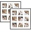 image:imageGolden State Art 4x6 Aluminum Collage Frame Displays 6x4 Pictures With 2 Openings Mat or One 8x10 Photo Real Glass PortraitLandscape WallTabletop Display Gold 1 PackBlack