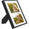 image:imageGolden State Art 4x6 Aluminum Collage Frame Displays 6x4 Pictures With 2 Openings Mat or One 8x10 Photo Real Glass PortraitLandscape WallTabletop Display Gold 1 PackBlack