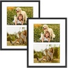 image:imageGolden State Art 4x6 Aluminum Collage Frame Displays 6x4 Pictures With 2 Openings Mat or One 8x10 Photo Real Glass PortraitLandscape WallTabletop Display Gold 1 PackBlack