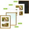 image:imageGolden State Art 4x6 Aluminum Collage Frame Displays 6x4 Pictures With 2 Openings Mat or One 8x10 Photo Real Glass PortraitLandscape WallTabletop Display Gold 1 PackBronze
