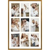 image:imageGolden State Art 4x6 Aluminum Collage Frame Displays 6x4 Pictures With 2 Openings Mat or One 8x10 Photo Real Glass PortraitLandscape WallTabletop Display Gold 1 PackBronze