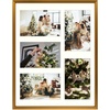 image:imageGolden State Art 4x6 Aluminum Collage Frame Displays 6x4 Pictures With 2 Openings Mat or One 8x10 Photo Real Glass PortraitLandscape WallTabletop Display Gold 1 PackBronze