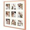 image:imageGolden State Art 4x6 Aluminum Collage Frame Displays 6x4 Pictures With 2 Openings Mat or One 8x10 Photo Real Glass PortraitLandscape WallTabletop Display Gold 1 PackRose Gold