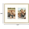 image:imageGolden State Art 4x6 Aluminum Collage Frame Displays 6x4 Pictures With 2 Openings Mat or One 8x10 Photo Real Glass PortraitLandscape WallTabletop Display Gold 1 PackGold