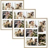 image:imageGolden State Art 4x6 Aluminum Collage Frame Displays 6x4 Pictures With 2 Openings Mat or One 8x10 Photo Real Glass PortraitLandscape WallTabletop Display Gold 1 PackGold