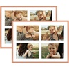 image:imageGolden State Art 4x6 Aluminum Collage Frame Displays 6x4 Pictures With 2 Openings Mat or One 8x10 Photo Real Glass PortraitLandscape WallTabletop Display Gold 1 PackRose Gold