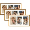 image:imageGolden State Art 4x6 Aluminum Collage Frame Displays 6x4 Pictures With 2 Openings Mat or One 8x10 Photo Real Glass PortraitLandscape WallTabletop Display Gold 1 PackBronze