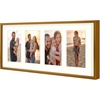 image:imageGolden State Art 4x6 Aluminum Collage Frame Displays 6x4 Pictures With 2 Openings Mat or One 8x10 Photo Real Glass PortraitLandscape WallTabletop Display Gold 1 PackBronze