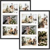 image:imageGolden State Art 4x6 Aluminum Collage Frame Displays 6x4 Pictures With 2 Openings Mat or One 8x10 Photo Real Glass PortraitLandscape WallTabletop Display Gold 1 PackBlack