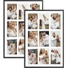 image:imageGolden State Art 4x6 Aluminum Collage Frame Displays 6x4 Pictures With 2 Openings Mat or One 8x10 Photo Real Glass PortraitLandscape WallTabletop Display Gold 1 PackBlack