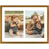 image:imageGolden State Art 4x6 Aluminum Collage Frame Displays 6x4 Pictures With 2 Openings Mat or One 8x10 Photo Real Glass PortraitLandscape WallTabletop Display Gold 1 PackBronze
