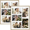 image:imageGolden State Art 4x6 Aluminum Collage Frame Displays 6x4 Pictures With 2 Openings Mat or One 8x10 Photo Real Glass PortraitLandscape WallTabletop Display Gold 1 PackGold