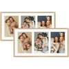 image:imageGolden State Art 4x6 Aluminum Collage Frame Displays 6x4 Pictures With 2 Openings Mat or One 8x10 Photo Real Glass PortraitLandscape WallTabletop Display Gold 1 PackGold