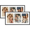 image:imageGolden State Art 4x6 Aluminum Collage Frame Displays 6x4 Pictures With 2 Openings Mat or One 8x10 Photo Real Glass PortraitLandscape WallTabletop Display Gold 1 PackBlack