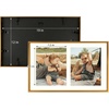 image:imageGolden State Art 4x6 Aluminum Collage Frame Displays 6x4 Pictures With 2 Openings Mat or One 8x10 Photo Real Glass PortraitLandscape WallTabletop Display Gold 1 PackBronze