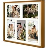 image:imageGolden State Art 4x6 Aluminum Collage Frame Displays 6x4 Pictures With 2 Openings Mat or One 8x10 Photo Real Glass PortraitLandscape WallTabletop Display Gold 1 PackBronze