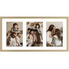 image:imageGolden State Art 4x6 Aluminum Collage Frame Displays 6x4 Pictures With 2 Openings Mat or One 8x10 Photo Real Glass PortraitLandscape WallTabletop Display Gold 1 PackGold