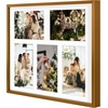 image:imageGolden State Art 4x6 Aluminum Collage Frame Displays 6x4 Pictures With 2 Openings Mat or One 8x10 Photo Real Glass PortraitLandscape WallTabletop Display Gold 1 PackBronze