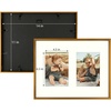 image:imageGolden State Art 4x6 Aluminum Collage Frame Displays 6x4 Pictures With 2 Openings Mat or One 8x10 Photo Real Glass PortraitLandscape WallTabletop Display Gold 1 PackBronze