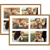 image:imageGolden State Art 4x6 Aluminum Collage Frame Displays 6x4 Pictures With 2 Openings Mat or One 8x10 Photo Real Glass PortraitLandscape WallTabletop Display Gold 1 PackBronze