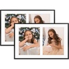 image:imageGolden State Art 4x6 Aluminum Collage Frame Displays 6x4 Pictures With 2 Openings Mat or One 8x10 Photo Real Glass PortraitLandscape WallTabletop Display Gold 1 PackBlack