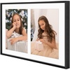 image:imageGolden State Art 4x6 Aluminum Collage Frame Displays 6x4 Pictures With 2 Openings Mat or One 8x10 Photo Real Glass PortraitLandscape WallTabletop Display Gold 1 PackBlack