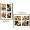 image:imageGolden State Art 4x6 Aluminum Collage Frame Displays 6x4 Pictures With 2 Openings Mat or One 8x10 Photo Real Glass PortraitLandscape WallTabletop Display Gold 1 PackBronze
