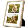 image:imageGolden State Art 4x6 Aluminum Collage Frame Displays 6x4 Pictures With 2 Openings Mat or One 8x10 Photo Real Glass PortraitLandscape WallTabletop Display Gold 1 PackGold