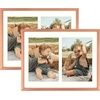 image:imageGolden State Art 4x6 Aluminum Collage Frame Displays 6x4 Pictures With 2 Openings Mat or One 8x10 Photo Real Glass PortraitLandscape WallTabletop Display Gold 1 PackRose Gold