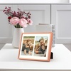 image:imageGolden State Art 4x6 Aluminum Collage Frame Displays 6x4 Pictures With 2 Openings Mat or One 8x10 Photo Real Glass PortraitLandscape WallTabletop Display Gold 1 PackRose Gold