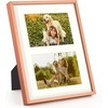 image:imageGolden State Art 4x6 Aluminum Collage Frame Displays 6x4 Pictures With 2 Openings Mat or One 8x10 Photo Real Glass PortraitLandscape WallTabletop Display Gold 1 PackRose Gold