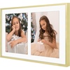 image:imageGolden State Art 4x6 Aluminum Collage Frame Displays 6x4 Pictures With 2 Openings Mat or One 8x10 Photo Real Glass PortraitLandscape WallTabletop Display Gold 1 PackGold