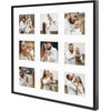 image:imageGolden State Art 4x6 Aluminum Collage Frame Displays 6x4 Pictures With 2 Openings Mat or One 8x10 Photo Real Glass PortraitLandscape WallTabletop Display Gold 1 PackBlack