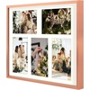 image:imageGolden State Art 4x6 Aluminum Collage Frame Displays 6x4 Pictures With 2 Openings Mat or One 8x10 Photo Real Glass PortraitLandscape WallTabletop Display Gold 1 PackRose Gold