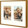 image:imageGolden State Art 4x6 Aluminum Collage Frame Displays 6x4 Pictures With 2 Openings Mat or One 8x10 Photo Real Glass PortraitLandscape WallTabletop Display Gold 1 PackBronze